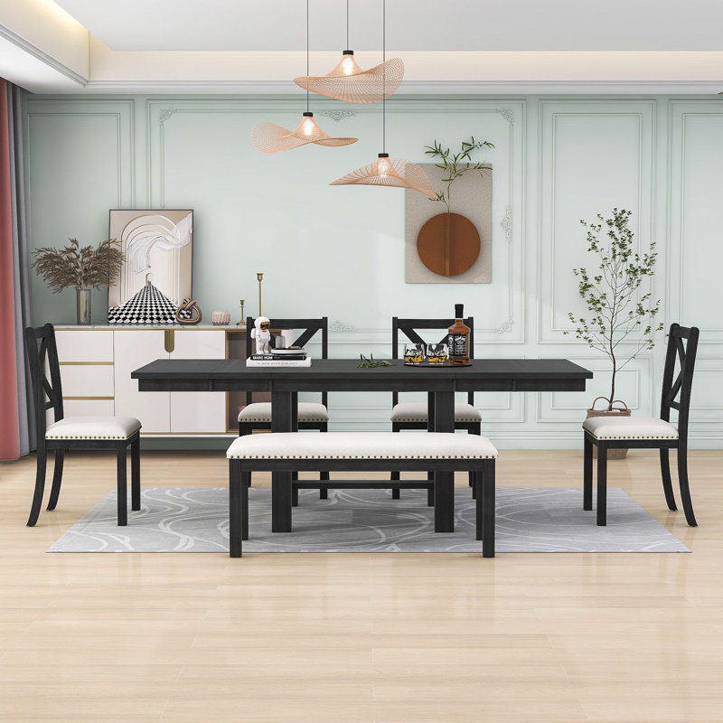August Grove® Brisamar 6 - Person Extendable Dining Set | Wayfair